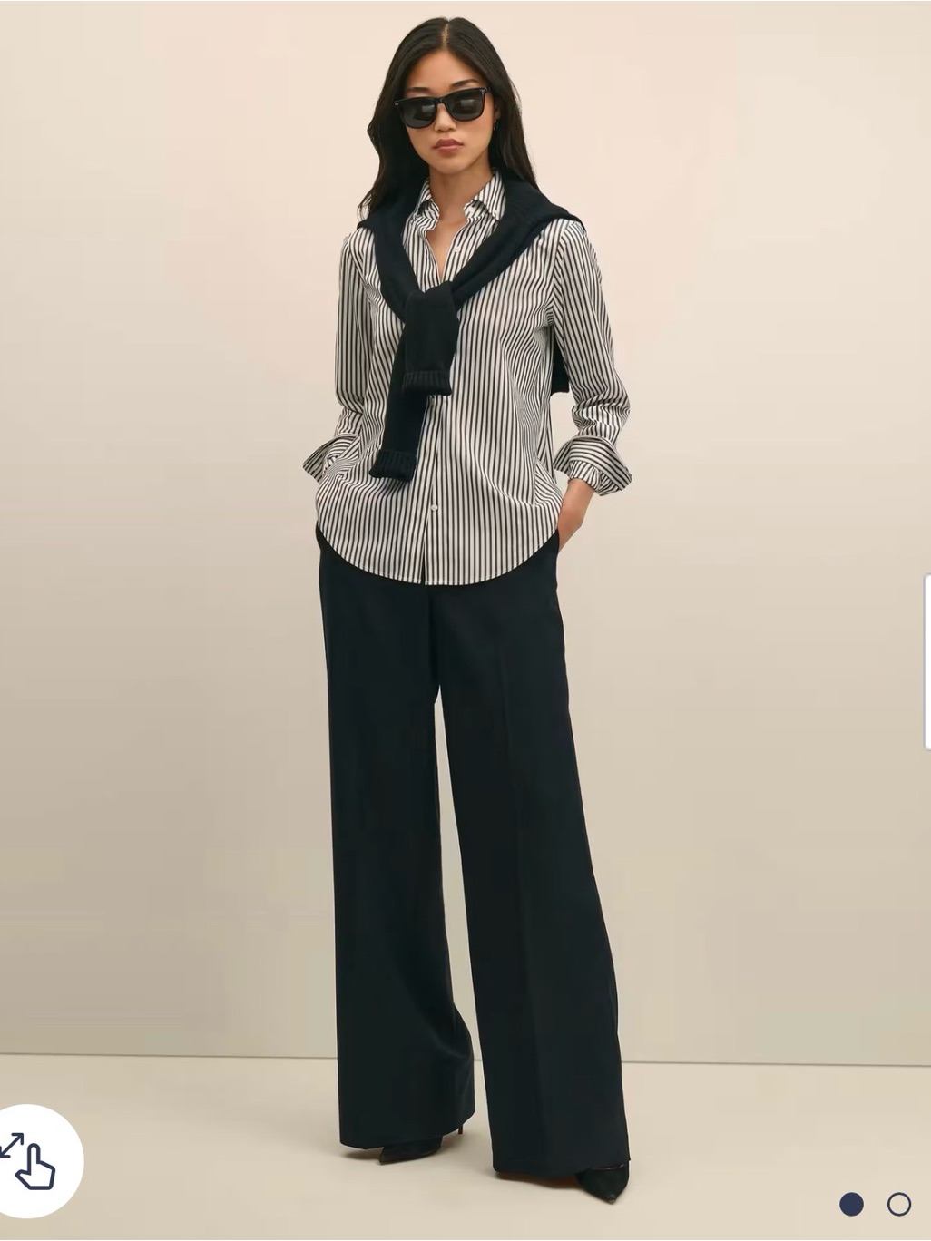 Brooks Brothers Black Wide-Leg Suit Pants Trousers Wool Woven In Italy Sz 10